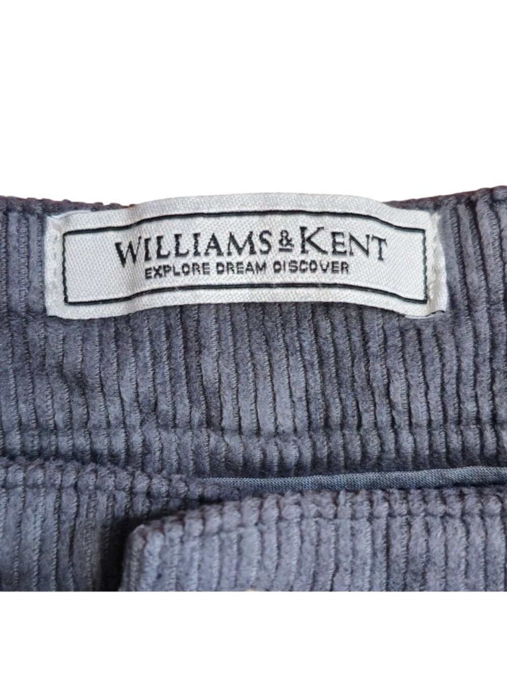 Vintage Williams & Kent Corduroy Pants 38x32 Blue Gray Straight Leg Slacks 90s - Picture 3 of 9